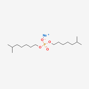 molecular formula C16H34NaO4P B13777553 Phosphoric acid, diisooctyl ester, sodium salt CAS No. 68110-41-8