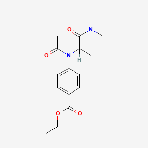 molecular formula C16H22N2O4 B13777592 p-(N-(1-(Dimethylcarbamoyl)ethyl)acetamido)benzoic acid ethyl ester CAS No. 97021-19-7