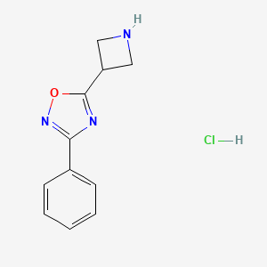 molecular formula C11H12ClN3O B1377760 5-Azetidin-3-yl-3-phenyl-1,2,4-oxadiazole hydrochloride CAS No. 1351654-21-1