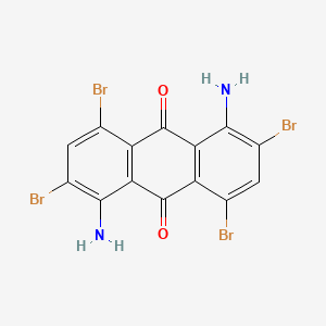 molecular formula C14H6Br4N2O2 B13777618 1,5-Diamino-2,4,6,8-tetrabromoanthraquinone CAS No. 81-56-1