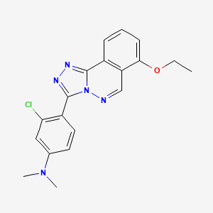 molecular formula C19H18ClN5O B13777628 3-(2-Chloro-4-(dimethylamino)phenyl)-6-ethoxy-1,2,4-triazolo(3,4-a)phthalazine CAS No. 87540-50-9