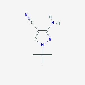 molecular formula C8H12N4 B1377764 3-amino-1-tert-butyl-1H-pyrazole-4-carbonitrile CAS No. 1375161-32-2