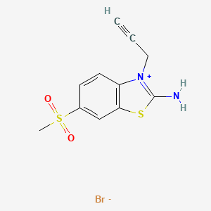 molecular formula C11H11BrN2O2S2 B1377766 2-Amino-6-(methylsulfonyl)-3-(prop-2-yn-1-yl)benzo[d]thiazol-3-ium bromide CAS No. 2197057-33-1