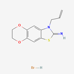 molecular formula C12H13BrN2O2S B1377769 3-allyl-6,7-dihydro-[1,4]dioxino[2',3':4,5]benzo[1,2-d]thiazol-2(3H)-imine hydrobromide CAS No. 1820586-18-2