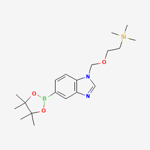 molecular formula C19H31BN2O3Si B13777728 5-(4,4,5,5-Tetramethyl-1,3,2-dioxaborolan-2-yl)-1-((2-(trimethylsilyl)ethoxy)methyl)-1H-benzo[d]imidazole CAS No. 317830-46-9