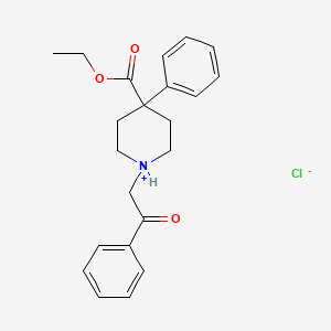 molecular formula C22H26ClNO3 B13777743 1-Phenacyl-4-phenylisonipecotic acid ethyl ester hydrochloride CAS No. 95133-58-7