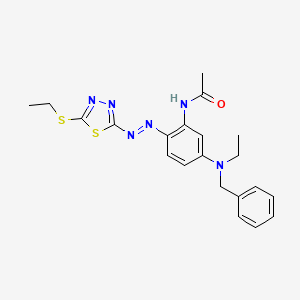 molecular formula C21H24N6OS2 B13777748 N-[5-[Ethyl(phenylmethyl)amino]-2-[[5-(ethylthio)-1,3,4-thiadiazol-2-yl]azo]phenyl]acetamide CAS No. 67338-62-9