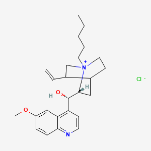 molecular formula C25H35ClN2O2 B13777784 Quinine, n-amylchloride CAS No. 63717-05-5