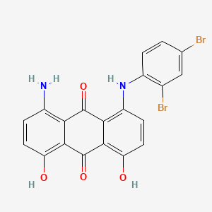 molecular formula C20H12Br2N2O4 B13777793 9,10-Anthracenedione, 1-amino-8-[(2,4-dibromophenyl)amino]-4,5-dihydroxy- CAS No. 68213-94-5