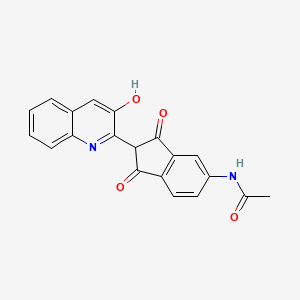 molecular formula C20H14N2O4 B13777801 Acetamide, N-[2,3-dihydro-2-(3-hydroxy-2-quinolinyl)-1,3-dioxo-1H-inden-5-yl]- CAS No. 67905-54-8