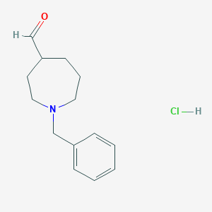 molecular formula C14H20ClNO B1377781 1-Benzylazepane-4-carbaldehyde hydrochloride CAS No. 1351654-50-6