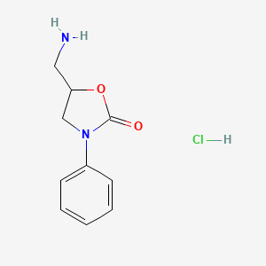 molecular formula C10H13ClN2O2 B1377782 5-氨甲基-3-苯基-噁唑烷-2-酮盐酸盐 CAS No. 1177334-30-3