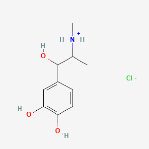molecular formula C10H16ClNO3 B13777829 Methyl(beta,3,4-trihydroxy-alpha-methylphenethyl)ammonium chloride CAS No. 946-43-0