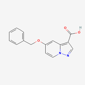 molecular formula C15H12N2O3 B1377784 5-(Benzyloxy)pyrazolo[1,5-a]pyridine-3-carboxylic acid CAS No. 1706460-52-7