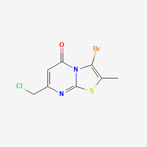 molecular formula C8H6BrClN2OS B1377786 3-bromo-7-(chloromethyl)-2-methyl-5H-thiazolo[3,2-a]pyrimidin-5-one CAS No. 1698908-27-8