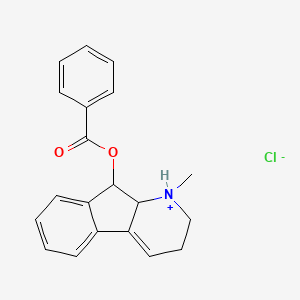 molecular formula C20H20ClNO2 B13777872 1-Methyl-9-benzoyloxy-1,2,3,9a-tetrahydro-1-azafluorene hydrochloride CAS No. 80276-07-9