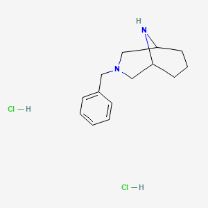 molecular formula C14H22Cl2N2 B1377790 3-Benzyl-3,9-diaza-bicyclo[3.3.1]nonane dihydrochloride CAS No. 93865-26-0