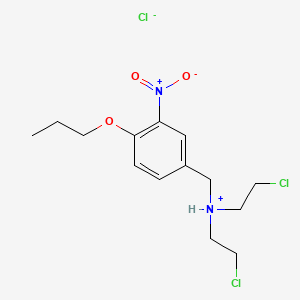 molecular formula C14H21Cl3N2O3 B13777913 N,N-Bis(2-chloroethyl)-4-propoxy-3-nitro-benzylamine hydrochloride CAS No. 77905-53-4
