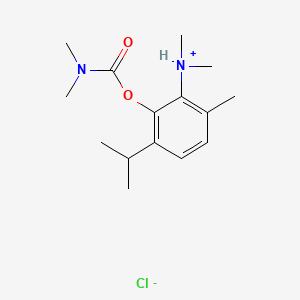 molecular formula C15H25ClN2O2 B13777918 Carbamic acid, dimethyl-, 6-(dimethylamino)thymyl ester, hydrochloride CAS No. 63884-73-1