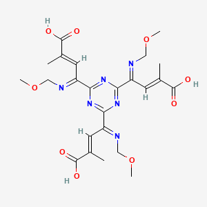 molecular formula C24H30N6O9 B13777921 1,3,5-Triazine-2,4,6-triyltris(((methoxymethyl)imino)methylene) trimethacrylate CAS No. 94108-95-9