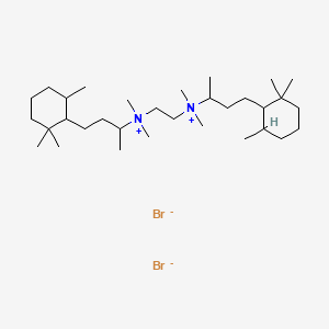 molecular formula C32H66Br2N2 B13777945 Ethylenebis(dimethyl(1-methyl-3-(2,2,6-trimethylcyclohexyl)propyl)ammonium bromide) CAS No. 72017-49-3