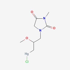 molecular formula C8H13ClHgN2O3 B13777950 1-(3-Chloromercuri-2-methoxy-1-propyl)-3-methylhydantoin CAS No. 67465-39-8
