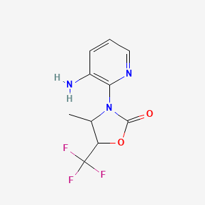 molecular formula C10H10F3N3O2 B1377798 3-(3-Aminopyridin-2-yl)-4-methyl-5-(trifluoromethyl)-1,3-oxazolidin-2-one CAS No. 1421603-48-6