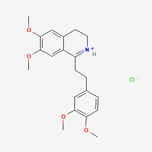 molecular formula C21H26ClNO4 B13777992 3,4-Dihydro-6,7-dimethoxy-1-(3,4-dimethoxyphenethyl)isoquinoline hydrochloride CAS No. 81182-04-9