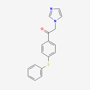 molecular formula C17H14N2OS B13778020 2-(1-Imidazolyl)-4'-(phenylthio)acetophenone CAS No. 73932-19-1