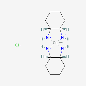 molecular formula C12H24ClCuN4-3 B13778031 Copper(2+), bis[(1R,2R)-1,2-cyclohexanediamine-|EN,|EN']-, dichloride 