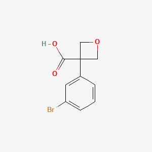 molecular formula C10H9BrO3 B1377806 3-(3-Bromophenyl)oxetane-3-carboxylic acid CAS No. 1363381-80-9