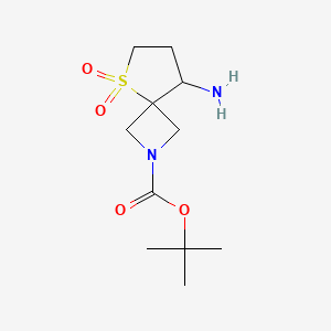 molecular formula C11H20N2O4S B1377807 Tert-butyl 8-amino-5-thia-2-azaspiro[3.4]octane-2-carboxylate 5,5-dioxide CAS No. 1340481-83-5