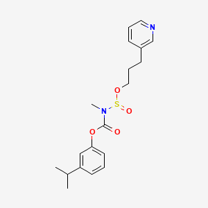 molecular formula C19H24N2O4S B13778071 Carbamic acid, methyl((3-(3-pyridinyl)propoxy)sulfinyl)-, 3-(1-methylethyl)phenyl ester CAS No. 84384-96-3