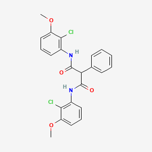 molecular formula C23H20Cl2N2O4 B13778078 N1,N3-bis(2-chloro-3-methoxyphenyl)-2-phenylPropanediamide 
