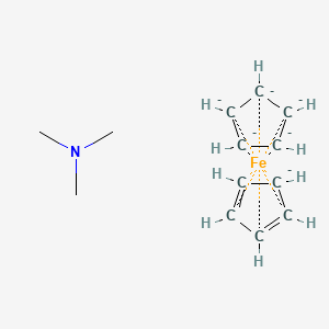 molecular formula C13H19FeN-6 B13778099 cyclopenta-1,3-diene;cyclopentane;N,N-dimethylmethanamine;iron 