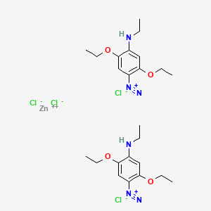 molecular formula C24H36Cl4N6O4Zn B13778104 zinc;2,5-diethoxy-4-(ethylamino)benzenediazonium;tetrachloride CAS No. 68072-36-6