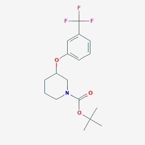 molecular formula C17H22F3NO3 B13778123 tert-butyl 3-[3-(trifluoromethyl)phenoxy]piperidine-1-carboxylate 
