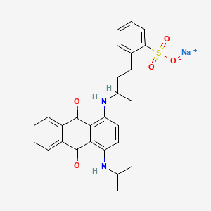 molecular formula C27H27N2NaO5S B13778147 Sodium (3-((9,10-dihydro-4-(isopropylamino)-9,10-dioxo-1-anthryl)amino)butyl)benzenesulphonate CAS No. 70224-88-3
