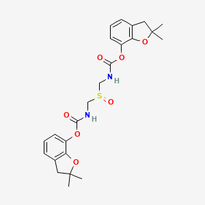 molecular formula C24H28N2O7S B13778164 Carbamic acid, sulfinylbis(methyl-, bis(2,3-dihydro-2,2-dimethyl-7-benzofuranyl) ester CAS No. 77248-42-1