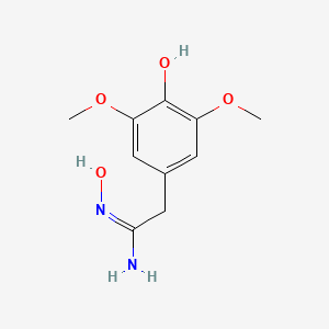 molecular formula C10H14N2O4 B13778188 N-Hydroxy-2-(4-hydroxy-3,5-dimethoxy-phenyl)-acetamidine 