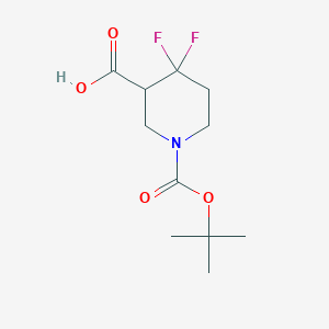 molecular formula C11H17F2NO4 B1377819 1-(Tert-butoxycarbonyl)-4,4-difluoropiperidine-3-carboxylic acid CAS No. 1303974-65-3
