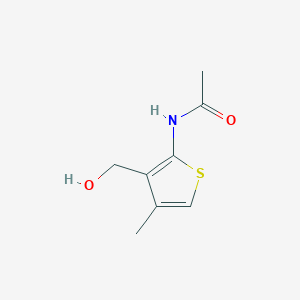 molecular formula C8H11NO2S B13778200 Acetamide,N-[3-(hydroxymethyl)-4-methyl-2-thienyl]- 