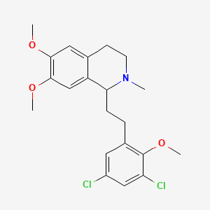 molecular formula C21H25Cl2NO3 B13778215 1-[2-(3,5-dichloro-2-methoxyphenyl)ethyl]-6,7-dimethoxy-2-methyl-3,4-dihydro-1H-isoquinoline CAS No. 63937-48-4