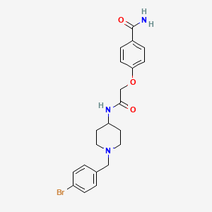molecular formula C21H24BrN3O3 B1377826 4-[({1-[(4-Bromophenyl)methyl]piperidin-4-yl}carbamoyl)methoxy]benzamide CAS No. 1427986-92-2