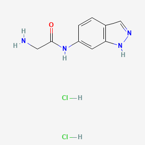 molecular formula C9H12Cl2N4O B1377829 2-amino-N-(2H-indazol-6-yl)acetamide dihydrochloride CAS No. 1375472-12-0