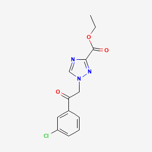 molecular formula C13H12ClN3O3 B1377830 ethyl 1-[2-(3-chlorophenyl)-2-oxoethyl]-1H-1,2,4-triazole-3-carboxylate CAS No. 1400540-35-3