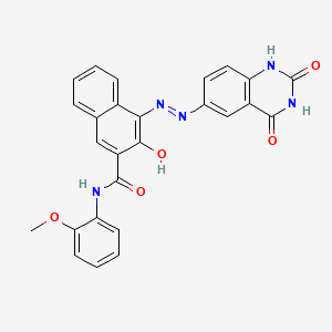molecular formula C26H19N5O5 B13778317 2-Naphthalenecarboxamide, 3-hydroxy-N-(2-methoxyphenyl)-4-[(1,2,3,4-tetrahydro-2,4-dioxo-6-quinazolinyl)azo]- CAS No. 72639-28-2