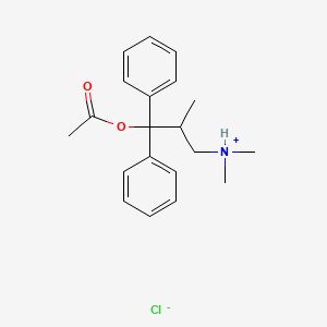 molecular formula C20H26ClNO2 B13778324 1-Acetoxy-3-dimethylamino-1,1-diphenyl-2-methylpropane hydrochloride CAS No. 63905-77-1