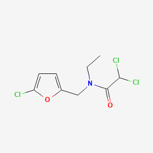 molecular formula C9H10Cl3NO2 B13778368 Acetamide, 2,2-dichloro-N-((5-chloro-2-furanyl)methyl)-N-ethyl- CAS No. 75228-85-2