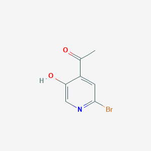 molecular formula C7H6BrNO2 B1377837 1-(2-Bromo-5-hydroxypyridin-4-YL)ethanone CAS No. 1196152-59-6